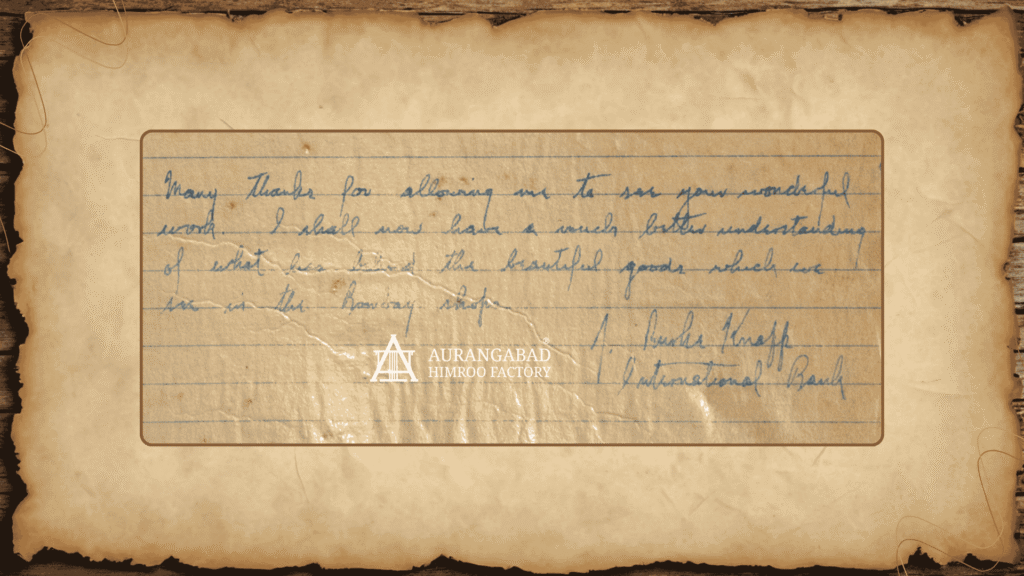 A. Archer Knight visited Aurangabad Himroo Factory