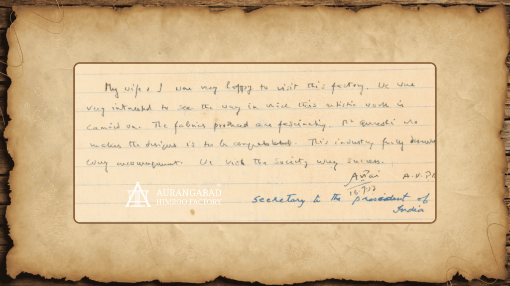 Atal Bihari Vajpayee praises Himroo craftsmanship at Aurangabad Himroo Factory