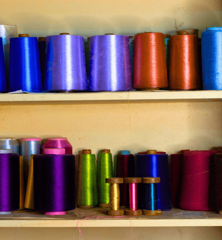 Silk and cotton threads used for Himroo weaving Aurangabad Himroo Factory