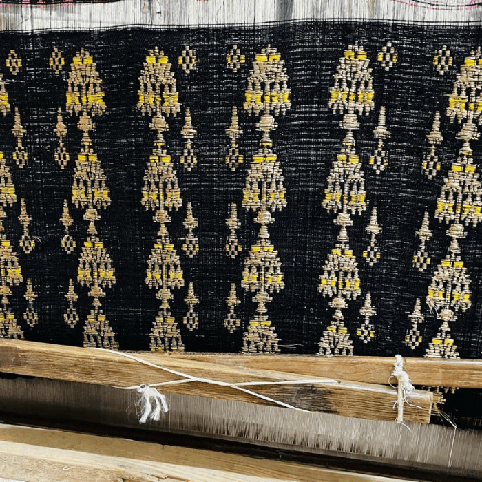 Jhumka pattern traditional Himroo fabric design Aurangabad Himroo Factory