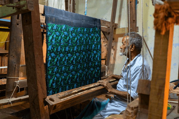 Traditional pit and paga Himroo weaving loom Aurangabad Himroo Factory